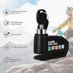 Candado con Alarma para Moto 110 dB Antirrobo resistente e impermeable