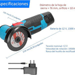 Mini Amoladora Angular 12V Inalámbrica Compacta y potente